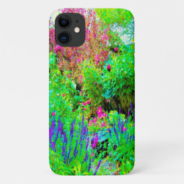Groene lentetuin landschap met pioenrozen Case-Mate iPhone case
