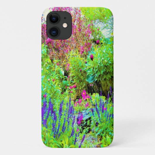 Groene lentetuin landschap met pioenrozen Case-Mate iPhone case (Achterkant)