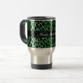 Groene leopard Animal Print Custom Reisbeker (Voorkant links)