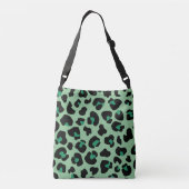Groene leopard Cheetah Skin Print Patroon Crossbody Tas (Achterkant)