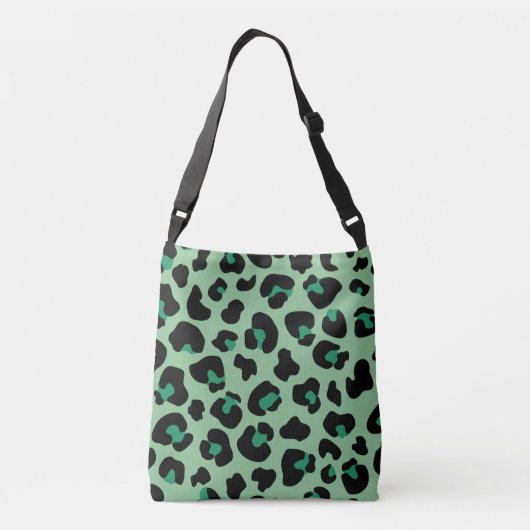 Groene leopard Cheetah Skin Print Patroon Crossbody Tas (Achterkant)