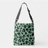 Groene leopard Cheetah Skin Print Patroon Crossbody Tas (Voorkant)