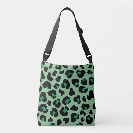 Groene leopard Cheetah Skin Print Patroon Crossbody Tas (Voorkant)