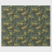 Groene Leopard Oerwoud Safari Wrapping Paper Roll Cadeaupapier (Vlak)