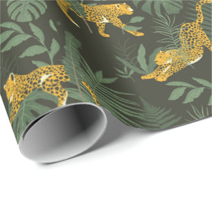 Groene Leopard Oerwoud Safari Wrapping Paper Roll Cadeaupapier