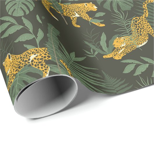 Groene Leopard Oerwoud Safari Wrapping Paper Roll Cadeaupapier (Rol Hoek)