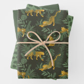 Groene Leopard Oerwoud Safari Wrapping Paper Set (In situ)