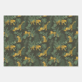 Groene Leopard Oerwoud Safari Wrapping Paper Set (Voorkant)