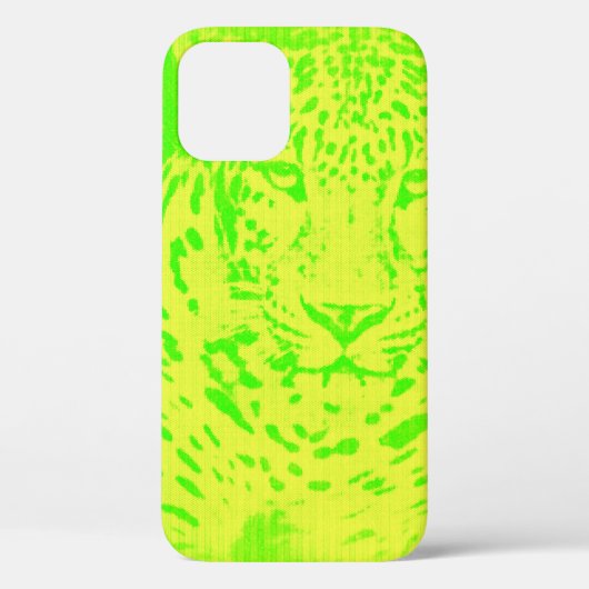 Groene leopard Portrait  iPhone Case (Achterkant)