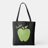 Groene leopard Print Apple-leraren Tote Bag (Achterkant)