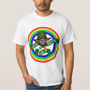 Groene leprechaun en dubbele regenboog t-shirt