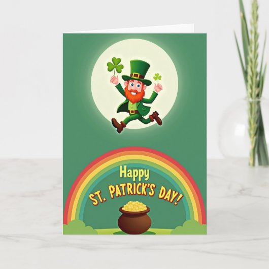 Groene Leprechaun-patroonkaart Kaart (Voorkant)