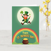 Groene Leprechaun-patroonkaart Kaart (Gele Bloem)