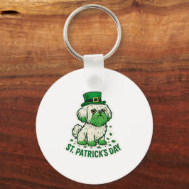 Groene Leprechaun Shih Tzu St.Patrick's Day Sleutelhanger