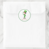 Groene Leprechaun St. Patrick's Day Ronde Sticker (Tas)