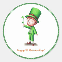 Groene Leprechaun St. Patrick's Day Ronde Sticker