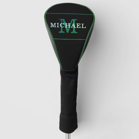 Groene leren golfhoes geweldig cadeau golfheadcover (Voorkant)