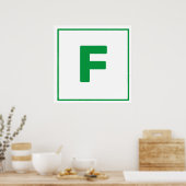 Groene letter F Poster (Keuken)