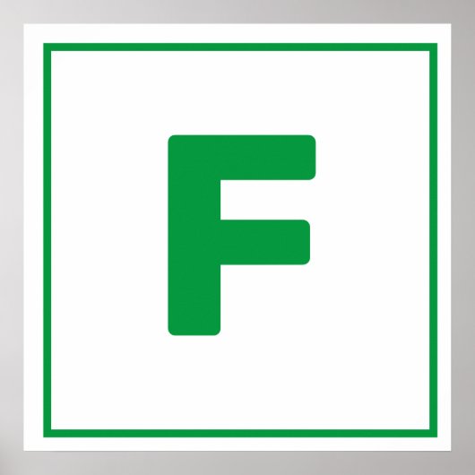 Groene letter F Poster (Voorkant)