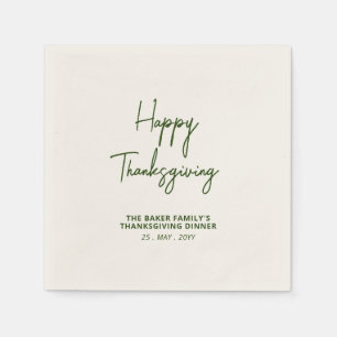 Groene Letter Gelukkig Thanksgiving Feest Servet
