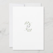 Groene Letter Monogram Bruidsmeisjes Lunch Kaart (Achterkant)
