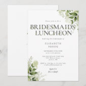Groene Letter Monogram Bruidsmeisjes Luncheon Kaart (Voorkant / Achterkant)