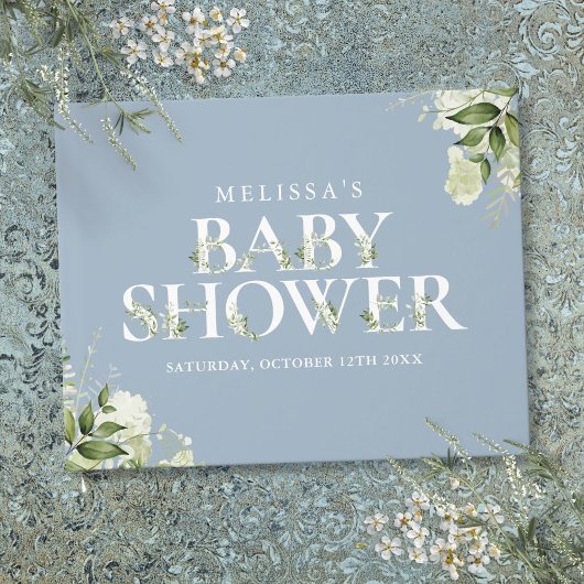 Groene Letter Stof Blauw Baby Shower Gastenboek