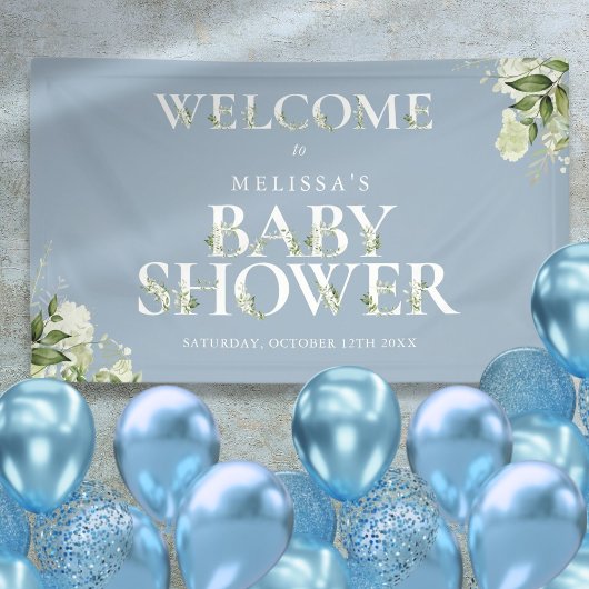 Groene Letter Stof Blauw Baby Shower Welkom Spandoek