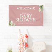 Groene Letter Stof Roze Baby Shower Welkom Spandoek (Insitu)