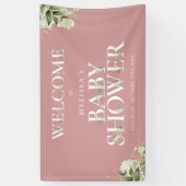 Groene Letter Stof Roze Baby Shower Welkom Spandoek (Verticaal)