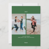 Groene Letterde Feliz Navidad Foto Kerst Kaart (Achterkant)