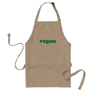 groene letters " vegan " standaard schort