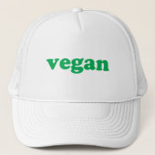 groene letters " vegan " trucker pet (Voorkant)