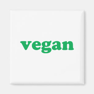 groene letters " vegan " , witte achtergrond magneet