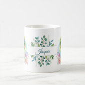 Groene Leuke Dinosaurus Bloemen Thema Gepersonalis Koffiemok (Center)