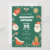 Groene Leuke Kerstverjaardag Kaart (Voorkant)