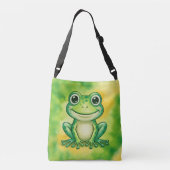 Groene leuke kikker crossbody tas (Achterkant)