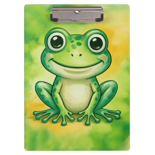 Groene leuke kikker klembord (Voorkant)