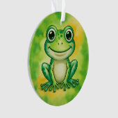 Groene leuke kikker ornament (voorkant)