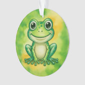 Groene leuke kikker ornament (voorkant)