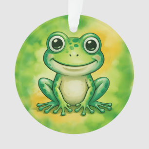 Groene leuke kikker ornament