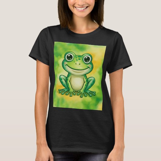 Groene leuke kikker t-shirt (Voorkant)