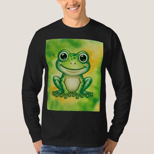 Groene leuke kikker t-shirt (Voorkant)