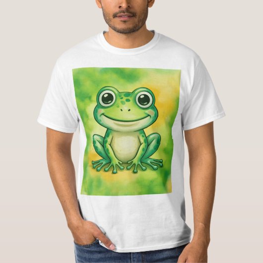 Groene leuke kikker t-shirt (Voorkant)