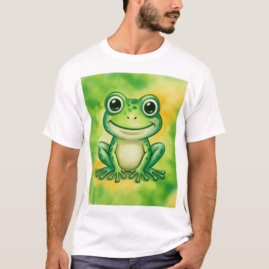 Groene leuke kikker t-shirt (Voorkant)