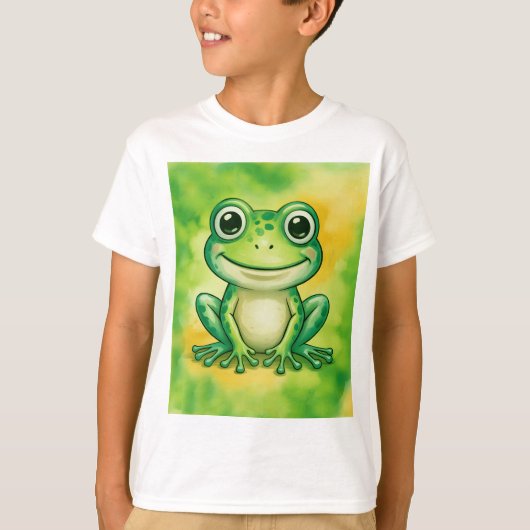 Groene leuke kikker t-shirt (Voorkant)