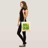 Groene leuke kikker tote bag (Voorkant (model))