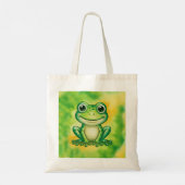 Groene leuke kikker tote bag (Achterkant)