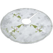 Groene Leuke Sneeuwman Boom Rok Kerstboom Rok (Gekanteld)