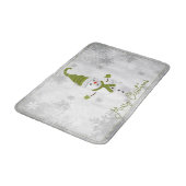 Groene Leuke Sneeuwman Vakantie Badmat (Gekanteld)
